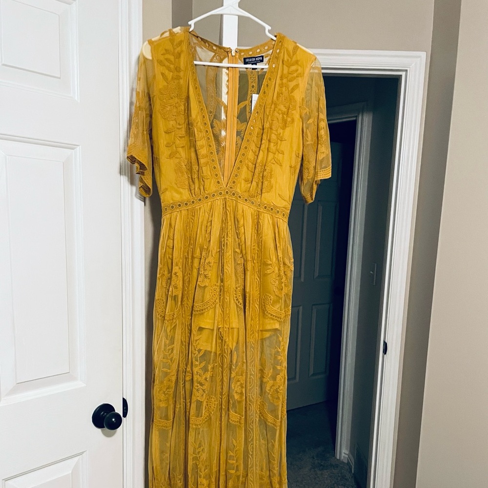 Mustard yellow fashion nova romper